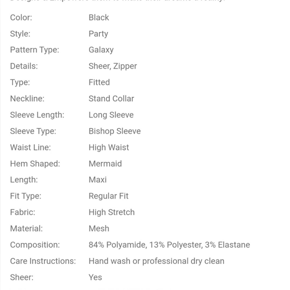 Mock Neck Lantern Sleeve Mermaid Hem Mesh Dress - Picture 4 of 6